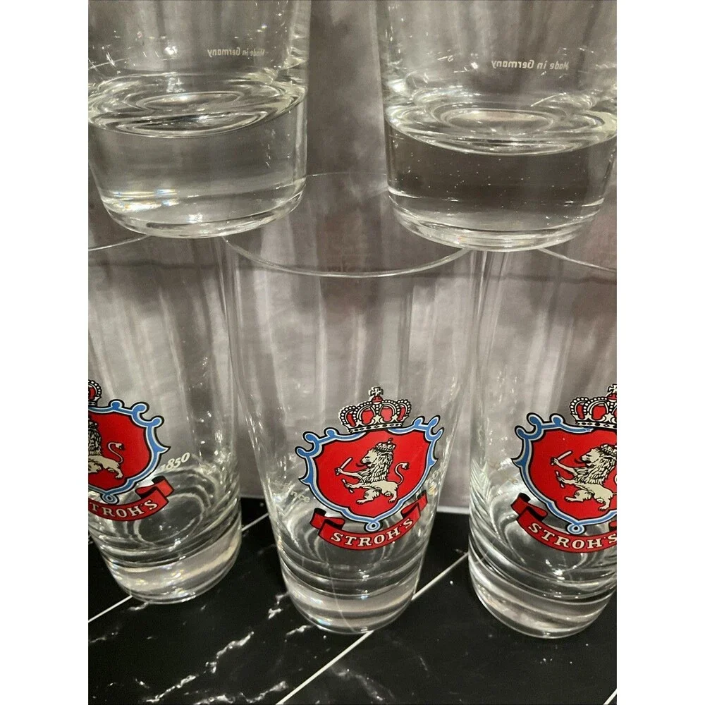 Lot of 7 STROH'S RASTAL PILSNER BEER GLASS, GLASSES, .25 LITER Vintage